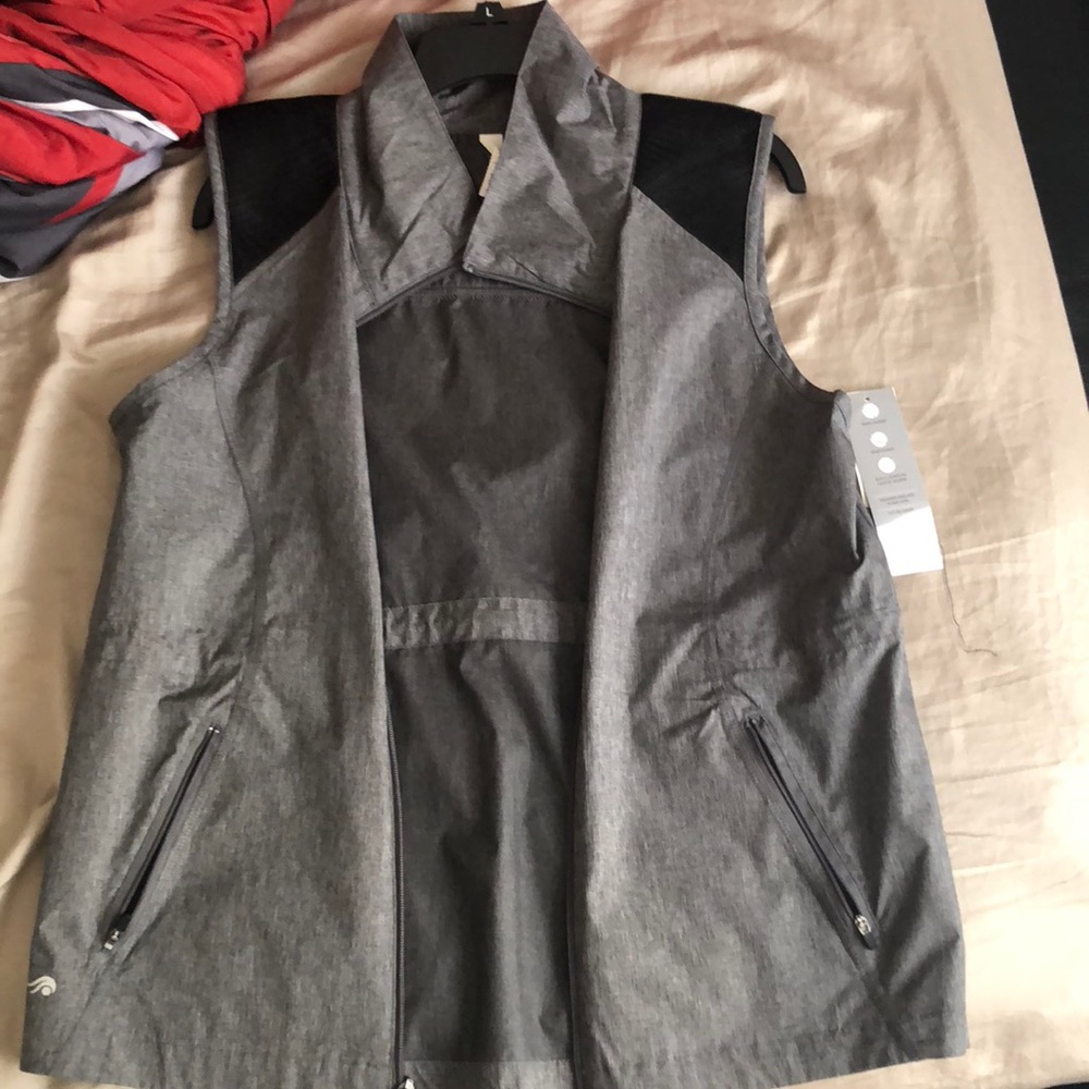 Grey and black vest